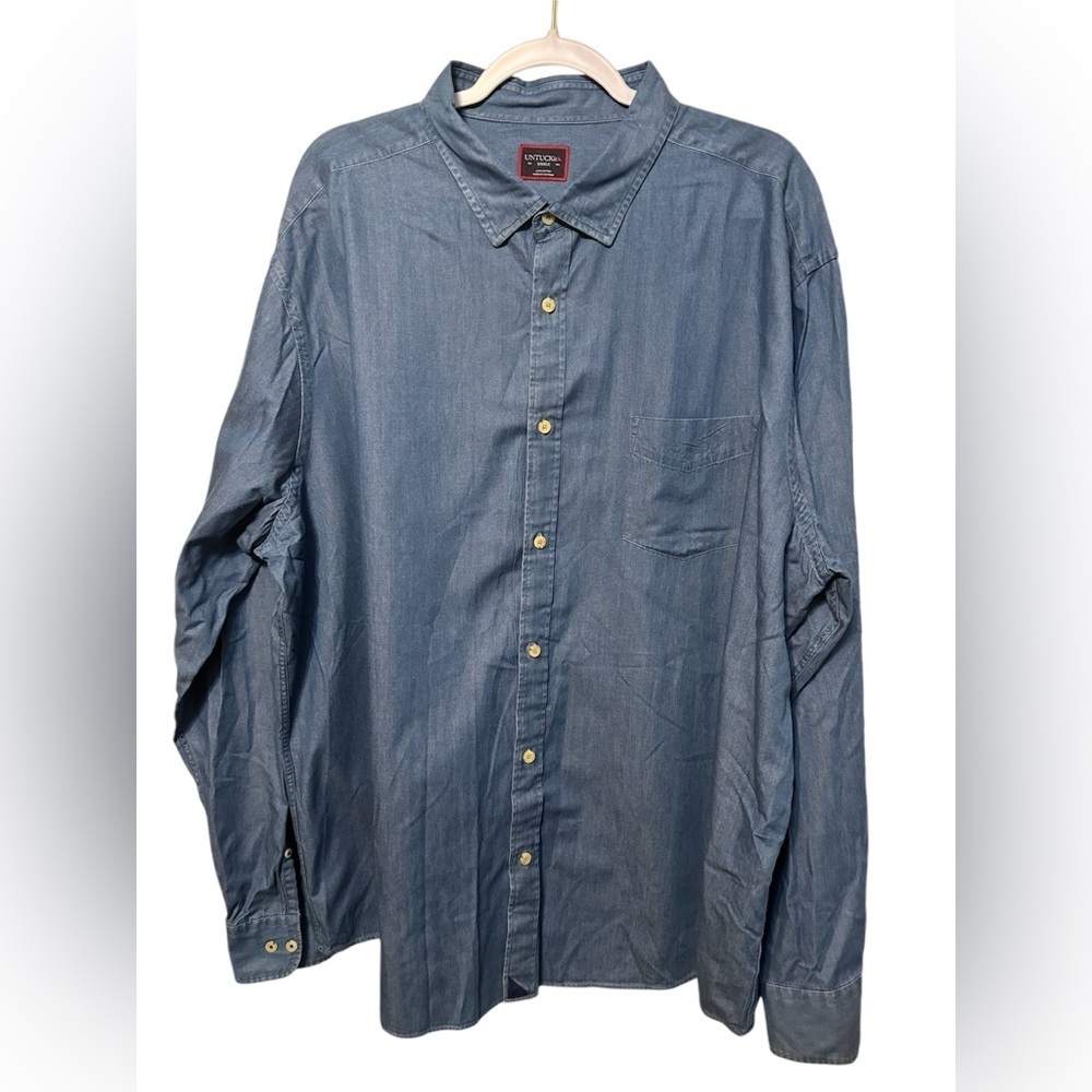 UNTUCKit Valserrano Chambray Shirt Mens Large Regular Fit Long Sleeve XXXL